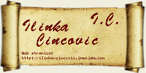 Ilinka Cincović vizit kartica